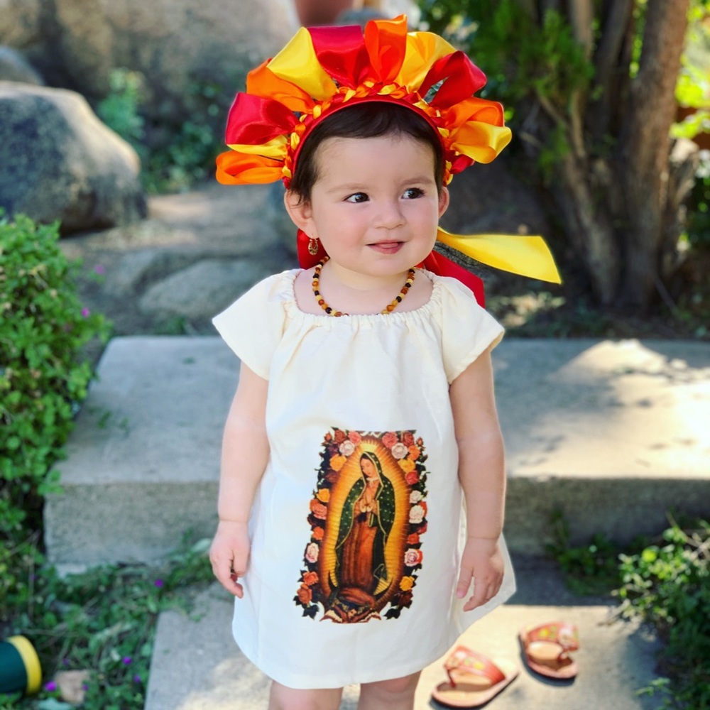 Guadalupana lCotton Manta Dress 12-24 Months